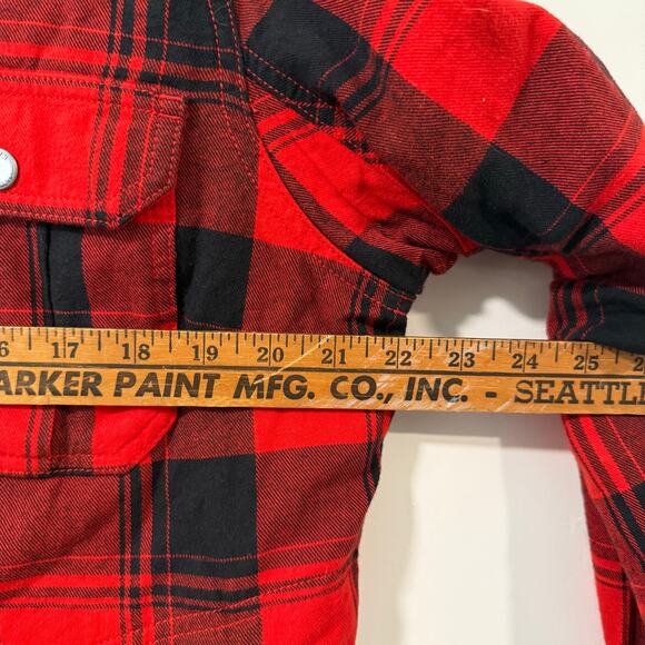 Duluth Trading Co Women's Free Swingin' Lined Flannel Shirt Jac Shacket Plaid L - Picture 8 of 9